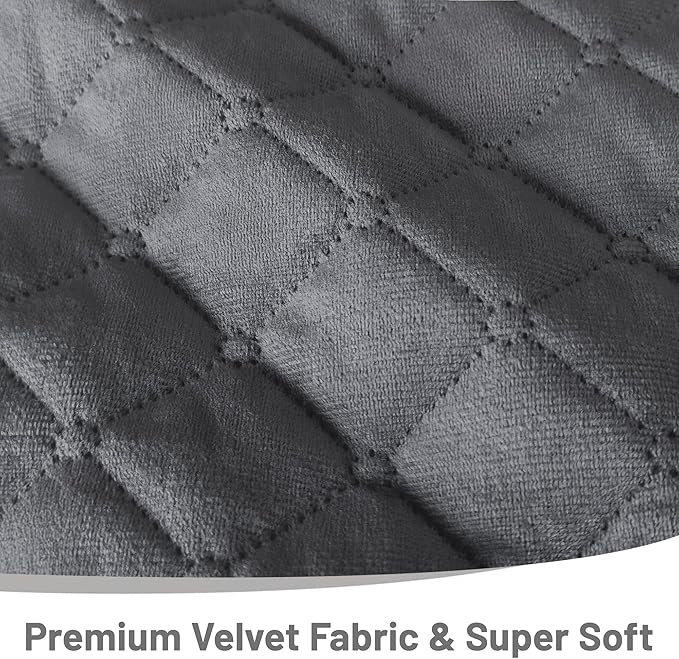 Recliner Sofa Covers 100% Waterproof Velvet L Shape Recliner Couch Covers for Dogs Pets Washable Anti Slip 1 Additional Couch Cover for Reclining Couch (Additional Seat, Dark Gray)