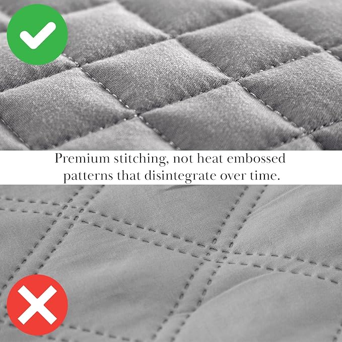 Southshore Fine Living, Inc. Comforter Quilt, King Size Bedding Set, Cal King Quilt Coverlet Set with 2 Shams, Soft Brushed Lightweight Bedspread, Pet Hair Resistant, Steel Grey