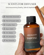 Aromadd Santal Diffuser Oil Inspired by Luxury Hotel Scent, Essential Oils for Waterless Diffuser, Warm Sandalwood & Amber Aroma, Long-Lasting & Natural Home Fragrance - 3.38 fl oz (100 mL)
