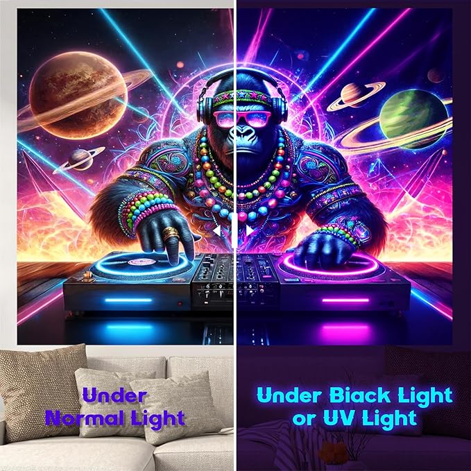 NYZE Astronaut Space Tapestry for Bedroom, Glow in the Dark Room Decor Wall Tapestries, Cool Galaxy Planet Wall Hanging, Wall Hanging for Men Guys Gamer Room Dorm Living Room 79in×59in