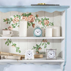 NIKKY HOME Vintage Pewter Quartz Mini Table Clock with Crystal Shining Rhinestone, 2.87 x 1.37 x 3.87 Inches, Aqua