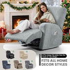 VANSOFY Recliner Chair Covers, 4-Pieces Stretch Recliner Cover Jacquard Soft Reclining Chair Slipcover Furniture Protector with Elastic Bottom for Lazy Boy Recliner(Light Gray)