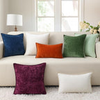 decorUhome Spring Chenille Soft Cozy Throw Pillow Covers 26x26 Set of 2, Modern Farmhouse Boho Velvet Decorative Euro Sham Pillow Cases with Stitched Edge for Couch Sofa Bed Home Decor, Rust
