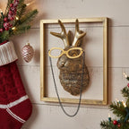 Animal Heads Wall Decor (Includes Metal Frame) Resin Animals Sculptures Head Wall Hanging Decoration Gold vintage Wall Sculpture for Living Room Bedroom Office(Jackalope)