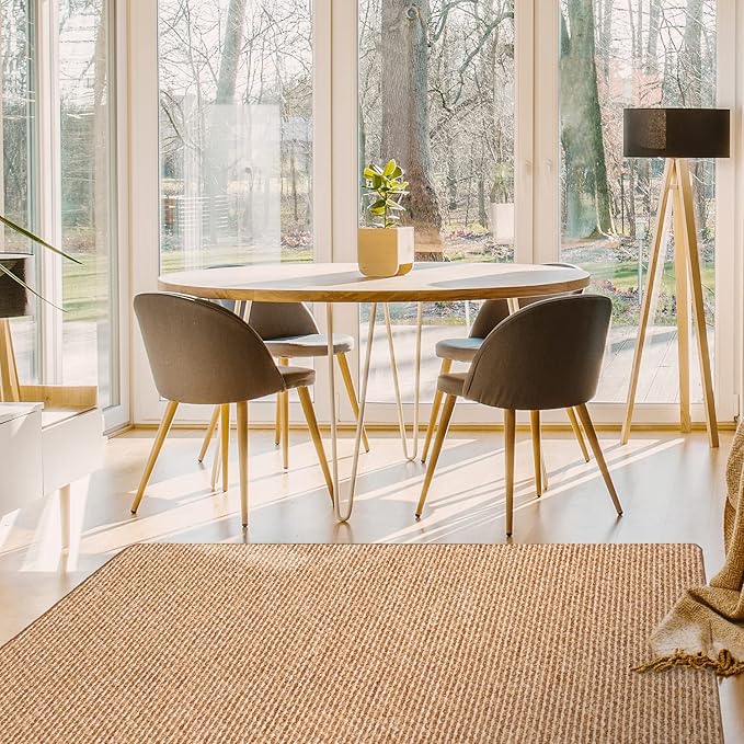 House, Home and More Skid-Resistant Carpet Indoor Area Rug Floor Mat - Praline Brown - 5 Ft X 8 Ft - Non Slip Rubber Backing, Stain Resistant, Dog Friendly, Living Room Bedroom Kitchen Entryway