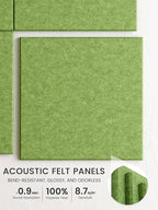 Bumusty Large Cork Board 36" x 24" Alternative - 6 Pack Felt Wall Tiles with 40 Safe Removable Adhesive Tabs, 30 Pushpins, Cork Boards for Walls Pin Board Bulletin Board Office Decor (Kelly Green)