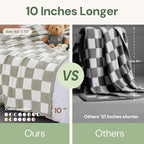 WRENSONGE Checkered Throw Blanket, Beige Soft Cozy Fluffy Warm Hand Made Throw Blankets for Couch, Sofa, Chair, Bed, Camping, Picnic, Travel Lightweight Bed Blanket - 50"*70"