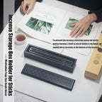 Incense Holder with Storage,Incense Holder Burner,Incense Box,Coffin Incesne Holder for Sticks, Wooden Incense-Stick Holder Ash Catcher for Home Meditation,Yoga,Bedroom,Studyroom,Office Decor(Black)