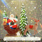Christmas Snow Globe Lantern with Music & Timer, Santa LED Glitter Lantern, Battery Operated Christmas Globe Decoration, Fall Holiday Decor for Home