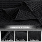 Comfort Spaces Kienna Quilt Set- Double Sided Stitching Design Summer Blanket, Lightweight, Soft, All Season Bedding Layer, Matching Sham, Black, Coverlet Full/Queen(90"x90") 3 Piece