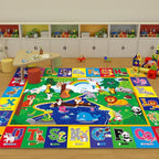 ABC Kids Rug 9'8" x 6'5", Kids Rugs for Playroom Classroom Carpet with Anti-Slip Back, Educational Preschool Rugs with ABC Animals, Extra Large Thick (9'8" x 6'5", Style 7)
