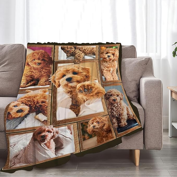 Poodle Blanket for Dog Lover Gifts Cute Poodle Throw Blanket for Girls Boys Women Man Plush Cozy Flannel Fleece Ultra Soft Fuzzy Blankets 80"X60"