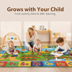 Upgrade Ultra Non Slip Kids ABC Rug for Kids Playroom, 3x5 Washable Alphabet Educational Learning Play Mat for Toddlers Baby Boys Girls, Colorful Farm Carpet for Nursery, Classroom & Bedroom, 36"x60"