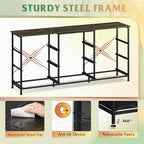 WLIVE 54''W Dresser for Bedroom, Black Dresser TV Stand for 55, 60, 65 inch TV, Wide Chest of Drawers with 9 Drawer, Large Entertainment Center, Fabric Dressers with Wood Top for Closet, Living Room