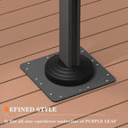 PURPLE LEAF Cantilever Umbrella Base Outdoor Umbrella Base, Steel Plate Base, 15.75"(L) X 15.75"(W) X 0.39''(THK)