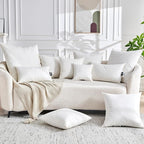 Feathers Down Pillow Inserts 12x12, Set of 2, 100% Organic Cotton Shell, Soft Decorative Square Throw Pillows for Living Room Sofa, Couch, or Bed (White)