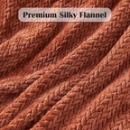 NEWCOSPLAY Super Soft Queen Blanket Coffee Premium Silky Flannel Fleece Leaves Pattern Lightweight Bed Blanket All Season Use (Coffee, Queen(90"x90"))