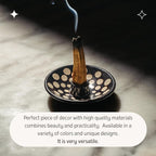 Luna Sundara Authentic Peru Pottery Palo Santo Stick Holder and Incense Holder with 5 Palo Santo Sticks Handmade Ceramic Smudge Bowl Sage Holder Black and White Polka Gift Set