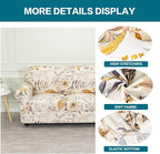 KRFOONN 3 Piece Stretch Sofa Couch Covers for 2 Cushion Couches Printed Sofa Loveseat Slipcover with 2 Separate Seat Cushion Covers Washable Sofa Slip Covers Furniture Protector(Loveseat, Color32)