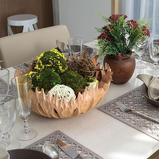 Yunsailing 36 Pcs Moss Decorative Balls for Centerpiece Bowls and Rattan Wicker Balls Handmade Moss Orbs Vase Filler for Garden Wedding Home Christmas Party Decoration(Retro Colors)