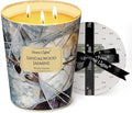 HomeLights Scented Candles | Large Jar 34 Oz Natural Soy Candle | 130 hrs Long-Lasting with 3 Wicks | Industrial Chic Home Decor | Gifts for Mom & Women, Sandalwood Jasmine