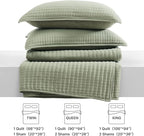 WRENSONGE Queen Quilt-3 Pieces Lightweight Bedspreads Sage Green Queen Size Quilt Bedding Set for All Seasons, Soft Summer Coverlet with 2 Pillow Shams Suitable for Bed, Couch