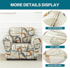 KRFOONN 2 Piece Couch Chair Cover Printed Sofa Covers Couch Covers Stretch Armchair Sofa Couch Slipcovers Furniture Protector with Elastic Bottom for Living Room (Armchair, 52)