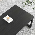 EXCEFUR Black Coffee Table, Modern Rustic Center Table for Living Room, Industrial Rectangle Cocktail Tea Table for Home Office, 47 Inch
