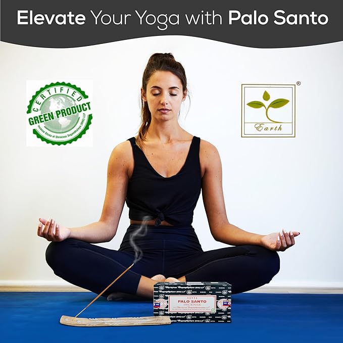 Satya Nag Champa Palo Santo Incense Sticks, Satya Bng (Bangalore) Insenses 15gmx12 Pack with Raajsee Incense Holder Bundle, Nag Champa Natural Incense