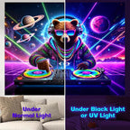 NYZE Astronaut Space Tapestry for Bedroom, Glow in the Dark Room Decor Wall Tapestries, Cool Galaxy Planet Wall Hanging, Wall Hanging for Men Guys Gamer Room Dorm Living Room 79in×59in