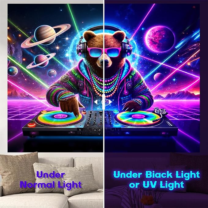 NYZE Astronaut Space Tapestry for Bedroom, Glow in the Dark Room Decor Wall Tapestries, Cool Galaxy Planet Wall Hanging, Wall Hanging for Men Guys Gamer Room Dorm Living Room 79in×59in