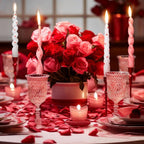 Nuanchu 4 Pcs 7.87 Inch Twisted Taper Candles Wax Unscented Smokeless Spiral Swirl Candlesticks for Wedding Holiday Dinner Party Home Decorations (Pink White,Heart)
