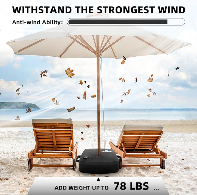 LadyRosian Umbrella Base Weight Heavy Duty Water Weight Bag Side Slot Opening for Cantilever Patio Umbrella, Fits Any Offset