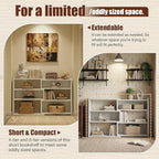 Armocity Book Shelf - Small Expandable Ladder Shelf, Short Corner Bookshelf for Small Spaces, 4 Tier Wood Narrow Bookcase, for Living Room, Bedroom, Entryway, White
