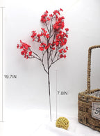 JAKY-Global Babys Breath Fabric Cloth Artificial Flowers 12 Bundle European Fake Silk Plants Decor Wedding Party Decoration Bouquets Real Touch DIY Home Garden (Red 12pcs)