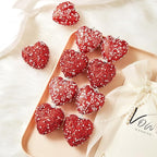 Red Valentine's Day Heart Ornaments 10Pcs Glitter Sequin Heart Shaped Baubles Decoration Valentines Pearl Foam Hanging Decor(2.36in)