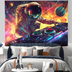 NYZE Astronaut Space Tapestry for Bedroom, Glow in the Dark Room Decor Wall Tapestries, Cool Galaxy Planet Wall Hanging, Wall Hanging for Men Guys Gamer Room Dorm Living Room 90x70 in