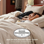 Bedsure Cotton Duvet Cover Set - 100% Cotton Waffle Weave Beige Duvet Cover California King, GentleSoft™ and Breathable Cal King Bedding Set for All Season, 3 Pieces, 104"x98"