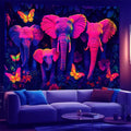 NYZE Elephant Tapestry for Bedroom, Glow in the Dark Room Decor Wall Tapestries, Cool Galaxy Planet Wall Hanging, Wall Hanging for Gamer Room Dorm Living Room 79in×59in