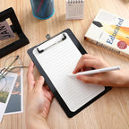 Sabary 100 Pack Bulk Mini Clipboards with Pen Holder Clip Black A5 Memo Clipboard 6x9 Plastic Check Presenters for Restaurants School Office Hotel Shopping List (Pen Not Included)