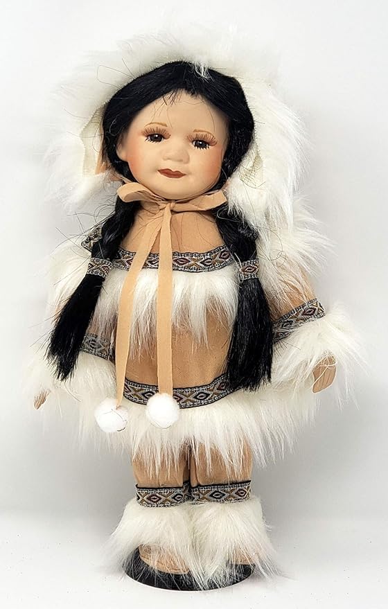 KINNEX COLLECTIONS SINCE 1997 12" Collectible Native American Indian Porcelain Doll - D12689 (Kachikan)