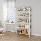 BHG Vintage Multifunctional Folding Bookshelf, No-Assembly Plant Stand Storage Rack Shelves for Home Office