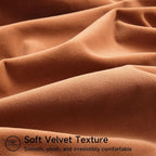 Mecatny Set of 4 Velvet Throw Pillow Covers 20x20, Soft Colorful Accent Decorative Couch Pillow Covers for Sofa Bedroom Living Room, Brown/Khaki