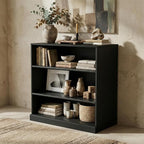 Casaphoria 31" H Wooden Bookshelves, 3 Tier Heavy Duty Bookshelf with Adjustable Shelves, Farmhouse Bookshelf with 16" Deep Storage Space for Living Room,Bedroom & Home Office