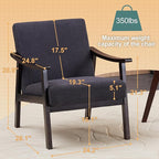 KEIKI Mid-Century Modern Accent Chair with Solid Wood Frame, Retro Inspired Wingback Chair for Stylish Interiors
