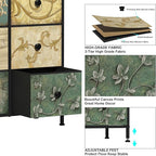 Tohomeor Narrow Storage Dresser Slim Dresser with Retro Flowers Fabric Drawers Vertical Skinny Cabinet for Small Spaces,Bathroom,Bedroom Closet Nightstand,Entryway Organizer (Retro Flower, 8 Drawers)