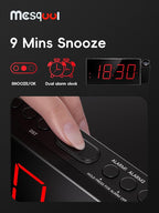 Mesqool Projection Alarm Clock, Digital Clock with 180° Rotatable Projector, 5-Level Brightness Dimmer, Clear LED Display, USB Charger, Progressive Volume, 9mins Snooze,12/24H, for Bedroom