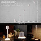 O’Bright Sandy- Cordless LED Floor Lamp for Outdoor/Indoor, Rechargeable, Water Resistant, Dimmable, Carry Light, Adjustable Height Stand Lamp for Patio, Living Room, Bedside, Table Night Lamp, White