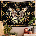 CHDGDHC Butterfly Moth Tapestry,Hippie Floral Aesthetic Wall Tapestries, Psychedelic Aesthetic Decor, Large Tapestry for Bedrooms, Living Rooms, and Dorms-39.37x29.92 Inch