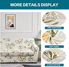KRFOONN 4 Piece Stretch Sofa Couch Covers for 3 Cushion Couches Printed Sofa Slipcover with 3 Separate Seat Cushion Covers Washable Sofa Slip Covers Furniture Protector for Pets Kids (Large, 24)